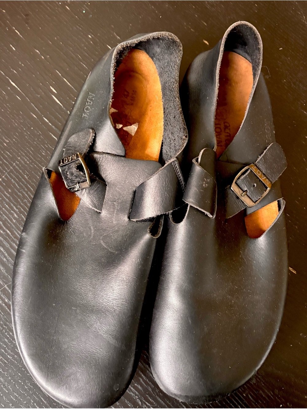 NAOT men’s oiled black leather clog Birkenstock London